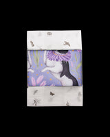 Catherine Rowe Pet Portraits Frenchie Lavender Silk Square Scarf