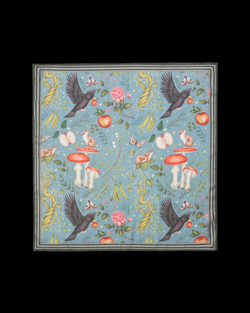 Catherine Rowe's Into The Woods Square Scarf Teal