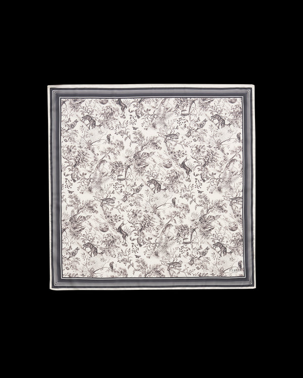 Wolf Garden Toile Black Square Scarf