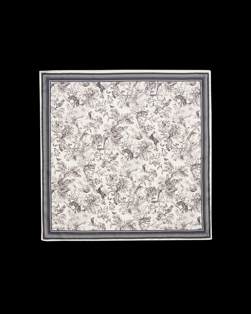 Wolf Garden Toile Black Square Scarf