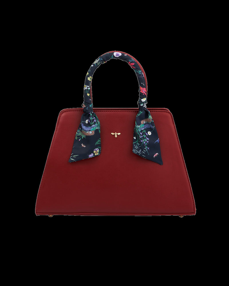 Burgundy Large Structured Tote
