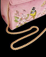 Morning Song Bird Embroidered Mini Pink Tote