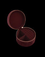 Magical Mushroom Embroidered Burgundy Velvet Jewellery Box