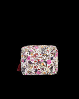 Floral Engravings Large Velvet Cosmetic Bag