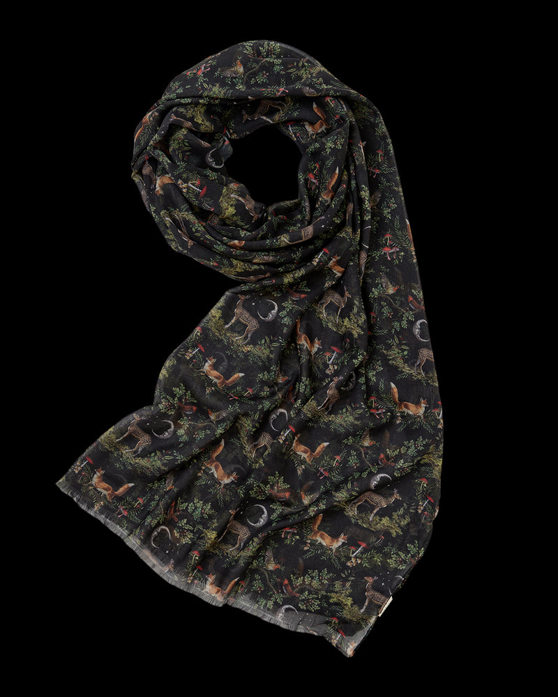 A Night's Tale Woodland Midnight Light Weight Scarf