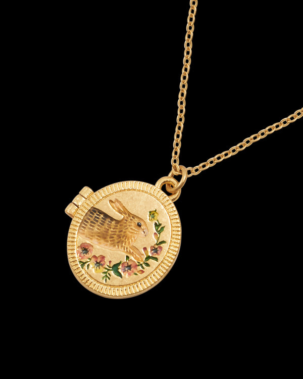 Running Bunny Locket Necklace