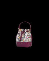 Floral Engravings Plum Bucket Bag