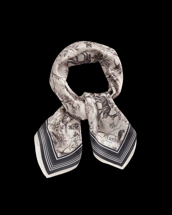 Wolf Garden Toile Black Square Scarf