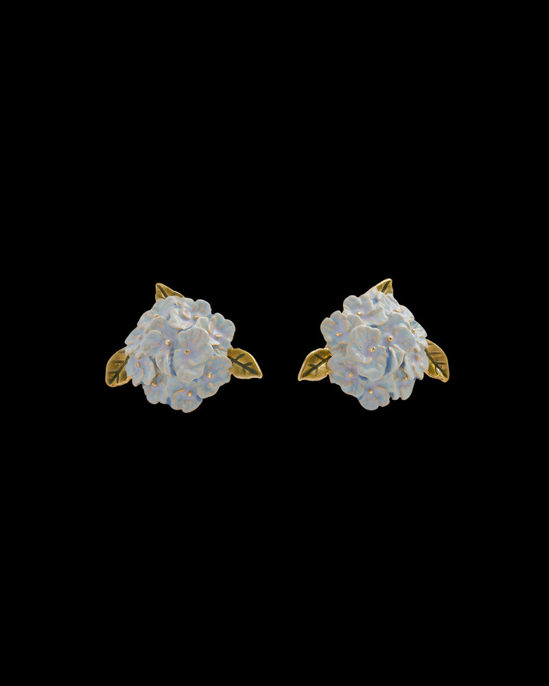Enamel Hydrangea Earrings
