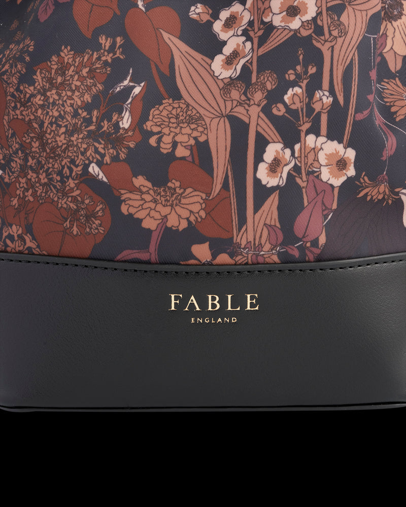 Deco Bloom Black Bucket Bag