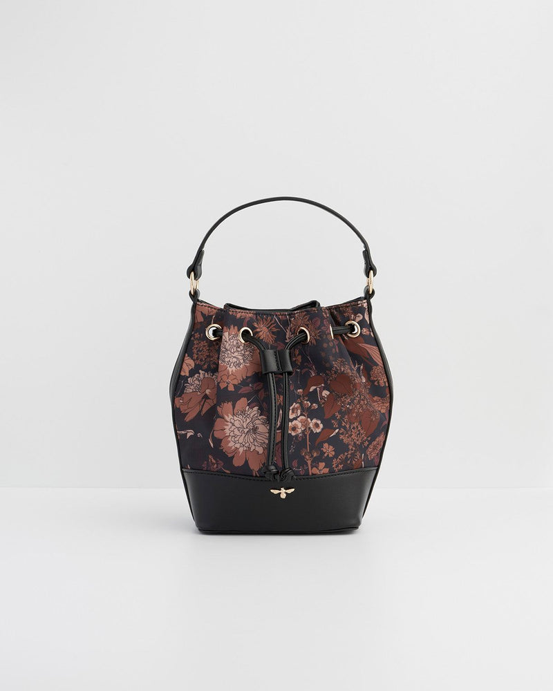 Deco Bloom Black Bucket Bag