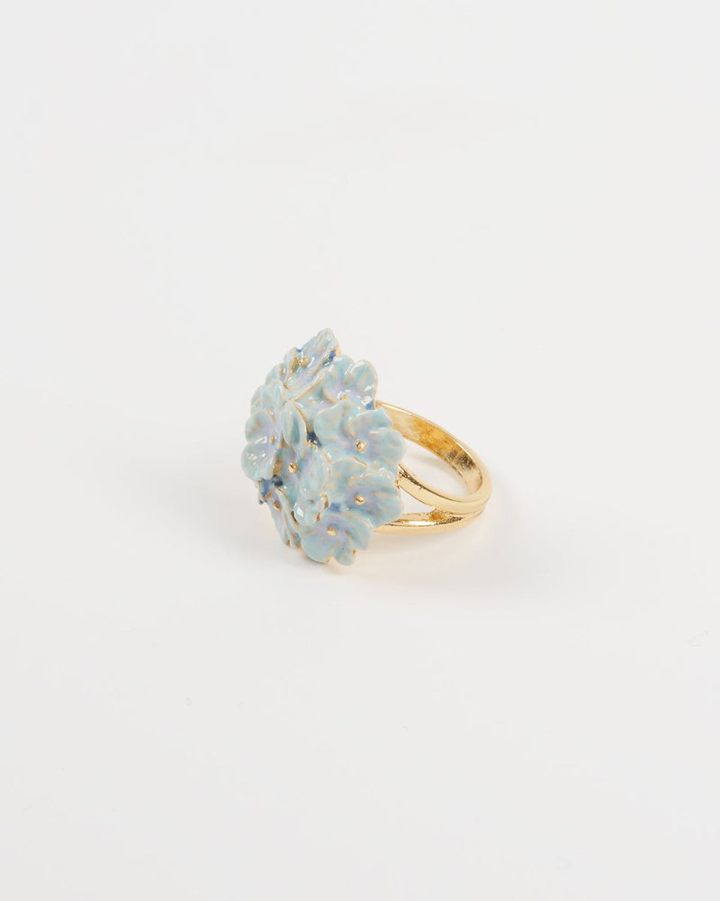 Enamel Hydrangea Ring