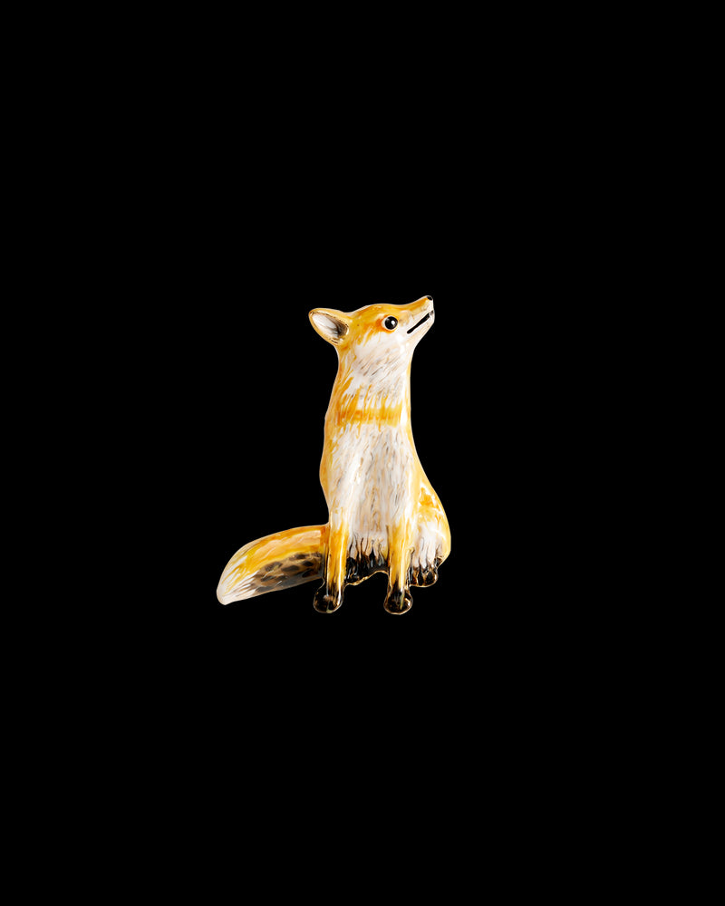 Enamel Fox Brooch