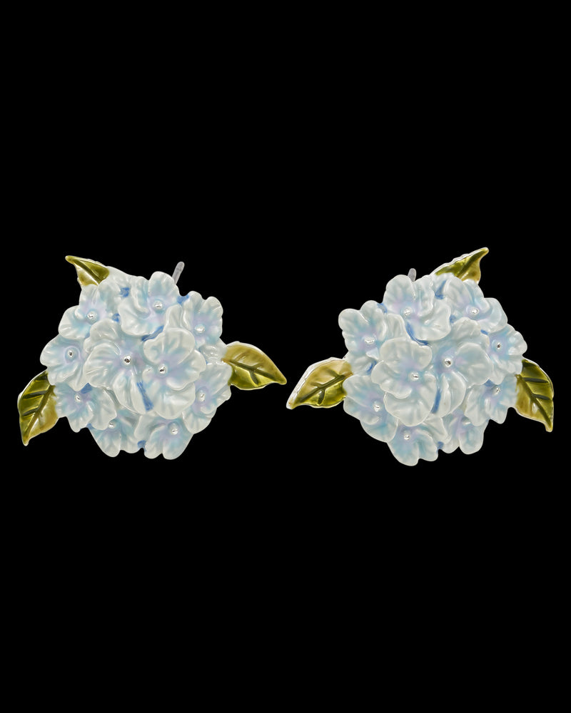 Hydrangea Silver Earrings