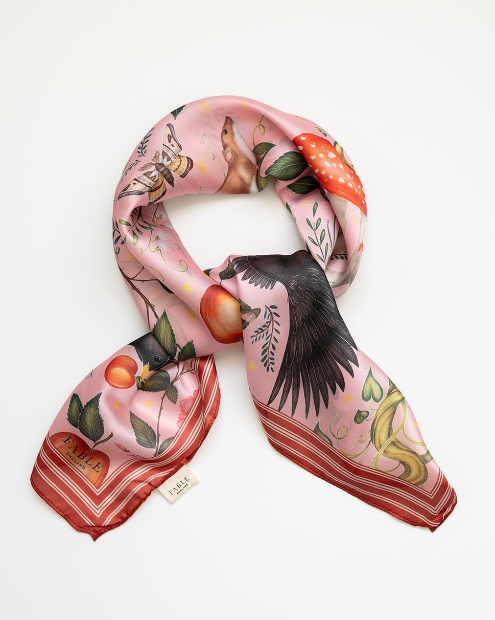 Catherine Rowe's Into The Woods Square Scarf Pink – Fable England Trade