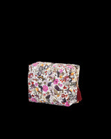Floral Engravings Large Velvet Cosmetic Bag