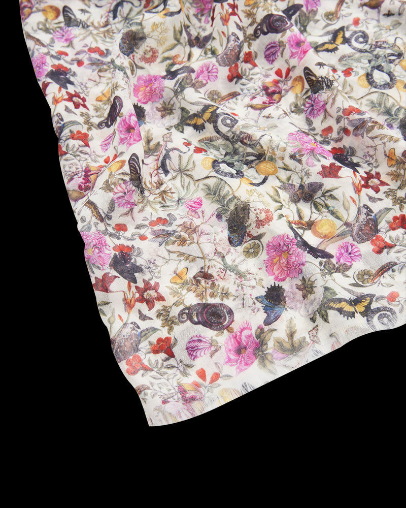 Floral Engravings Lightweight Scarf