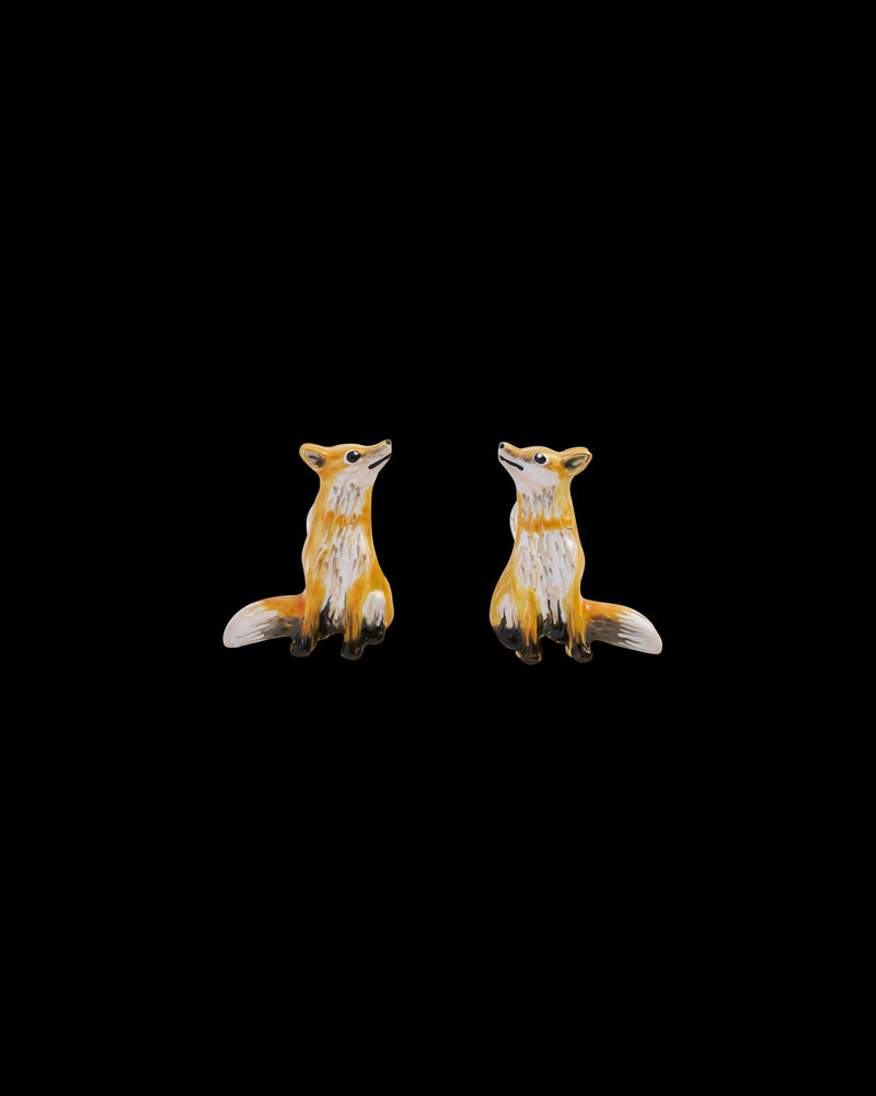 Enamel Fox Earrings