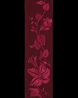 Floral Bohemian Embroidered Burgundy Scarf
