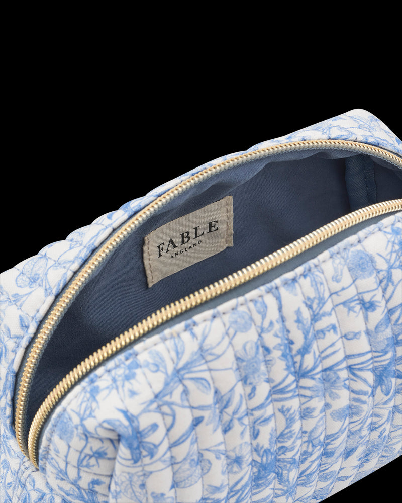 Bunny Blues Small Quilted Makeup Bag