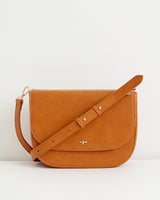 Nina Messenger Handbag Tan Vegan Leather