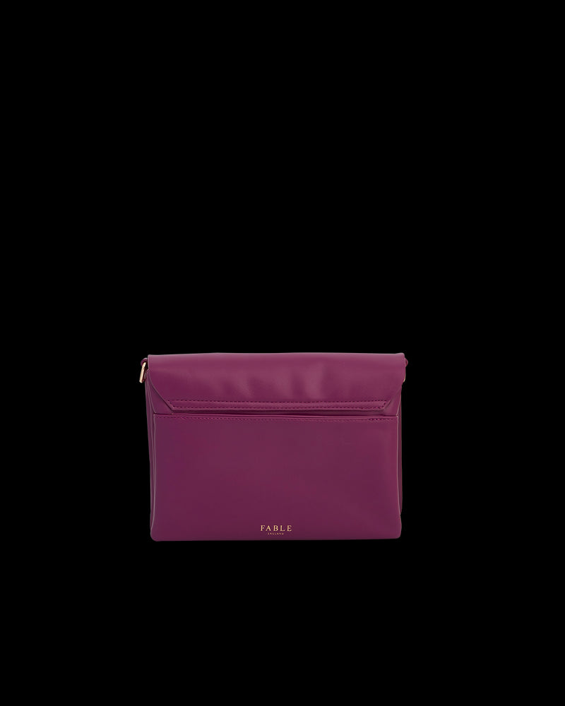 Floral Engravings Plum Crossbody Handbag