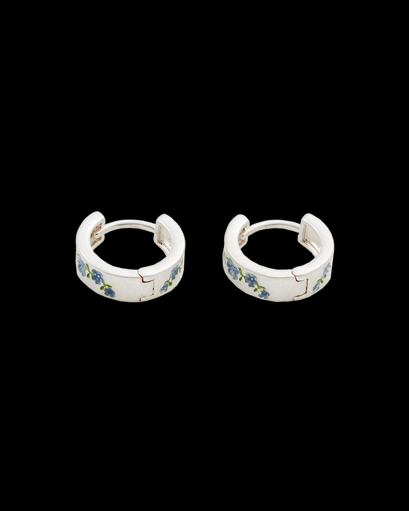 Forget Me Not Silver Mini Hoop Earrings