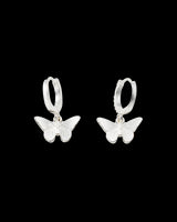 Blue Butterfly Silver Earrings