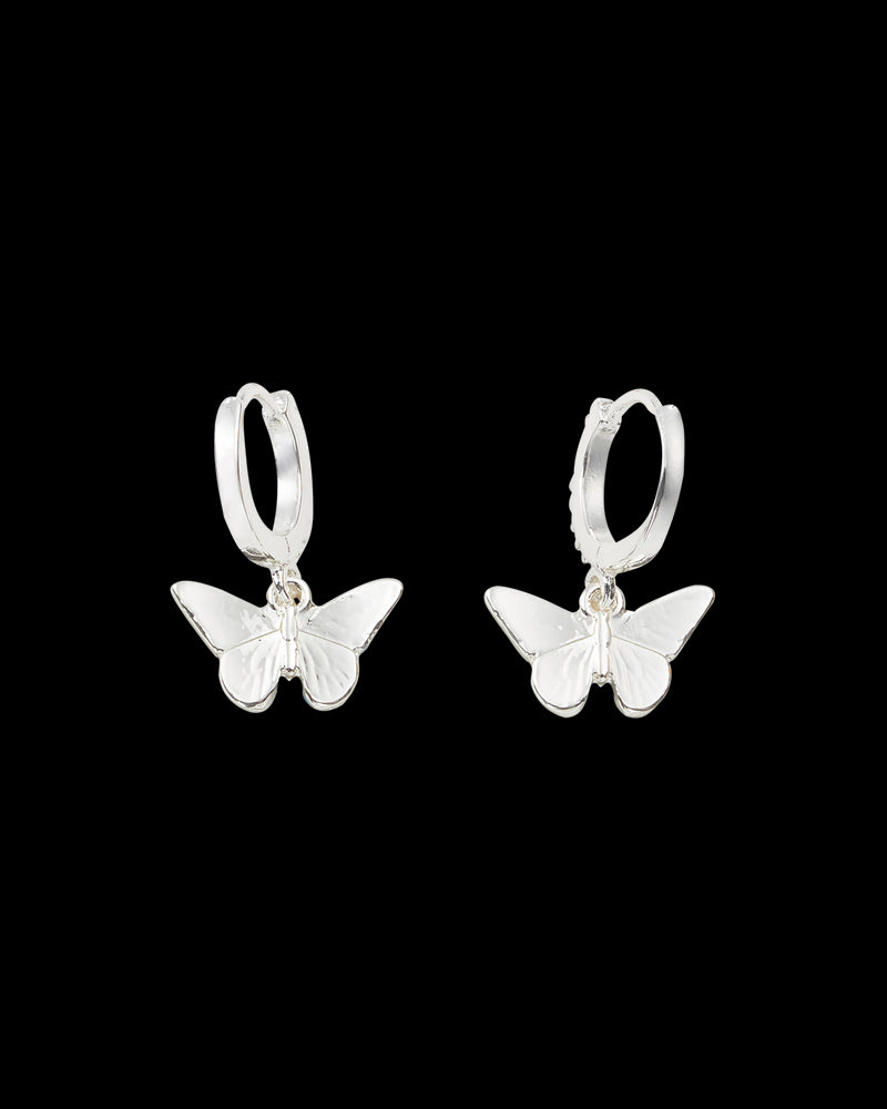 Blue Butterfly Silver Earrings