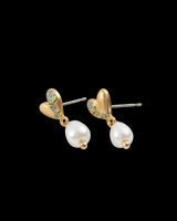 Forget-Me-Not Heart & Pearl Earrings