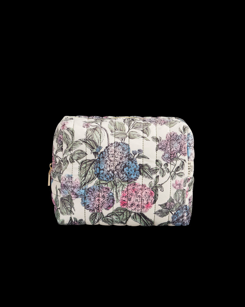 Hydrangea Large Quilted Makeup Bag
