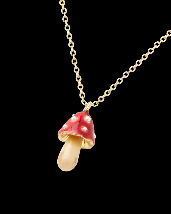 Enamel Mushroom Necklace