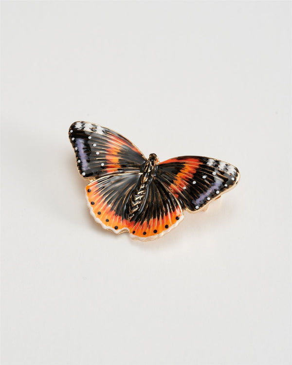 Enamel Red Admiral Brooch