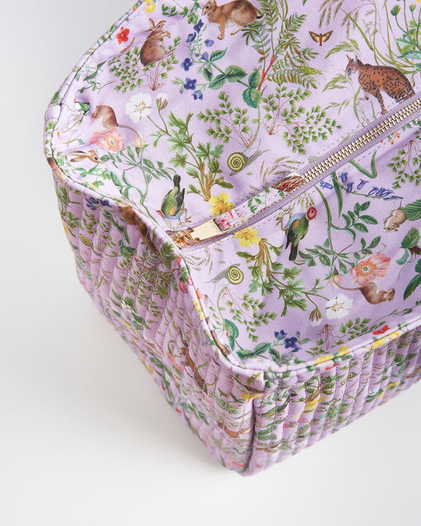 Meadow Creatures Lilac Quilted Tote