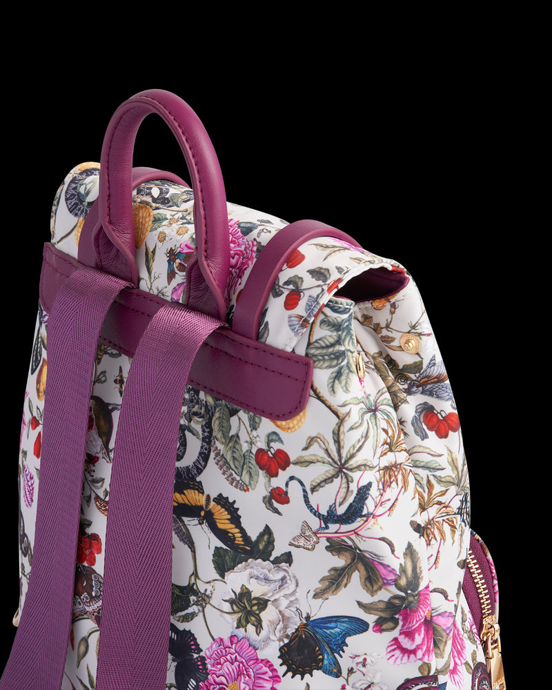 Floral Engravings Small  Plum Backpack
