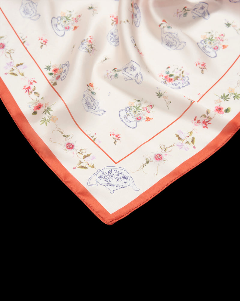 Cream High Tea Silky Scarf