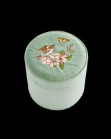 Morning Song Bird Embroidered Round Jewellery Box