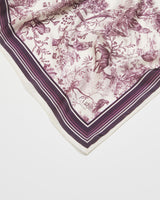 Wolf Garden Toile Burgundy Square Scarf