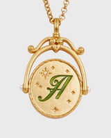 A Initial Anemone Gold Spinner Chain Necklace