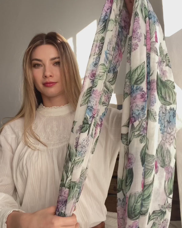 Hydrangea Light Weight Scarf