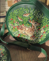 Chloe Fawn Embroidered Jewellery box Green