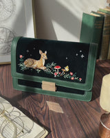 Fawn Embroidered Green Crossbody Bag
