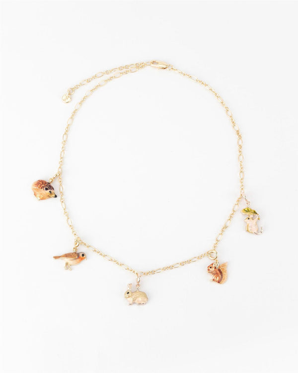 Enamel Hedgehog Collector Chain Necklace