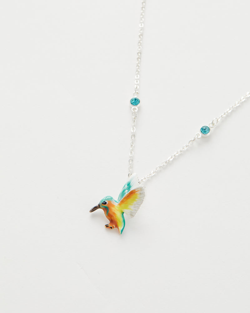Enamel Kingfisher Short Necklace