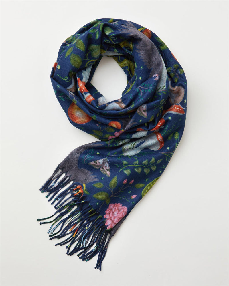 Catherine Rowe Into The Woods Scarf Blue
