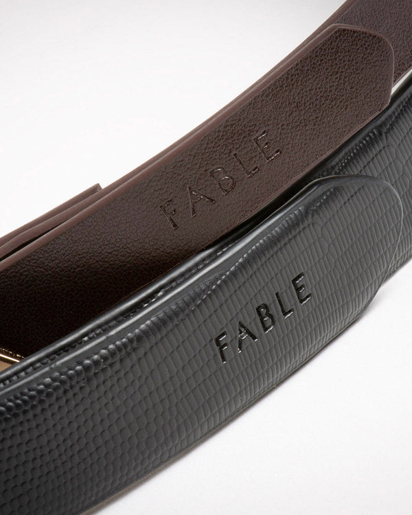 Fable England Cream/pink Leather Snake Textured Belt