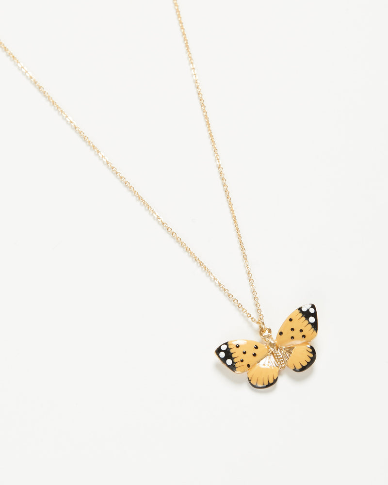 Fable England Enamel Butterfly Long Necklace