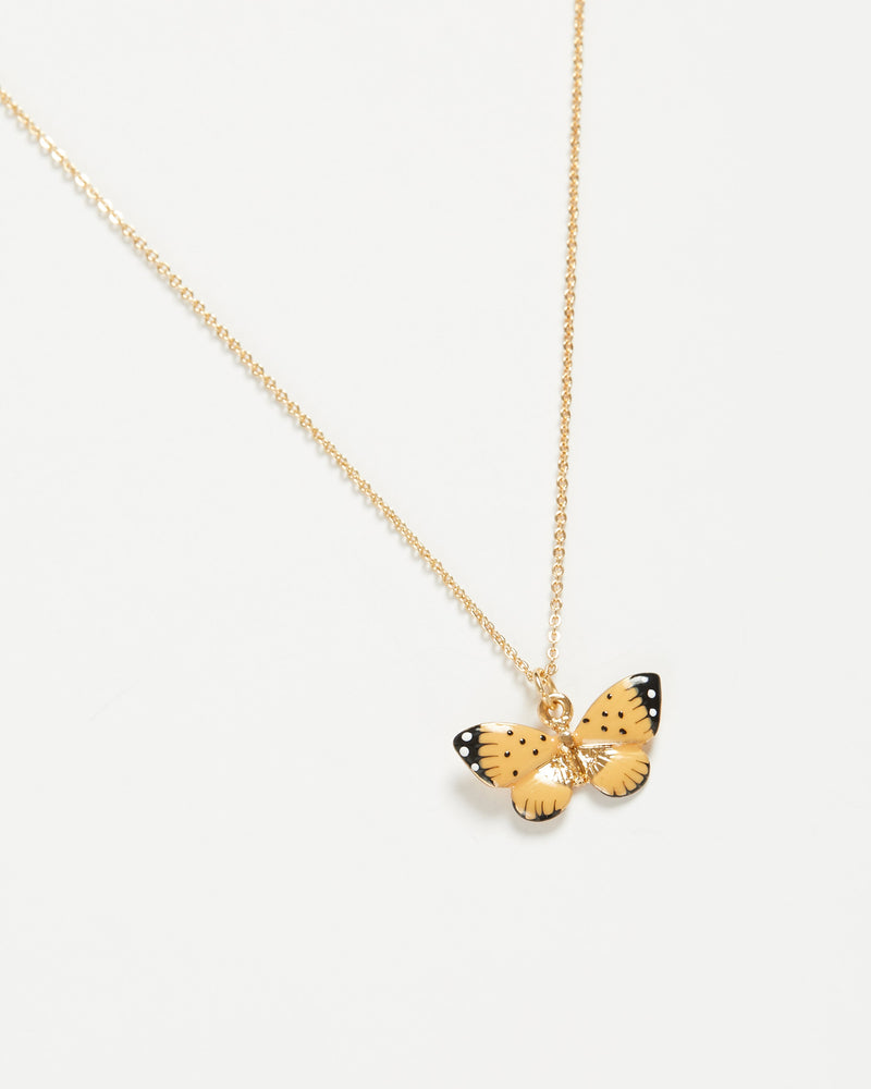 Fable England Enamel Butterfly Short Necklace