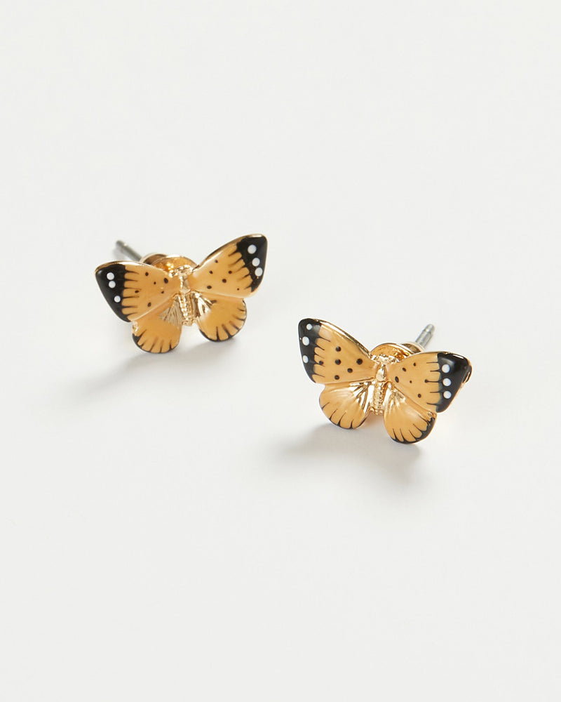 Fable England Enamel Butterfly Stud Earrings