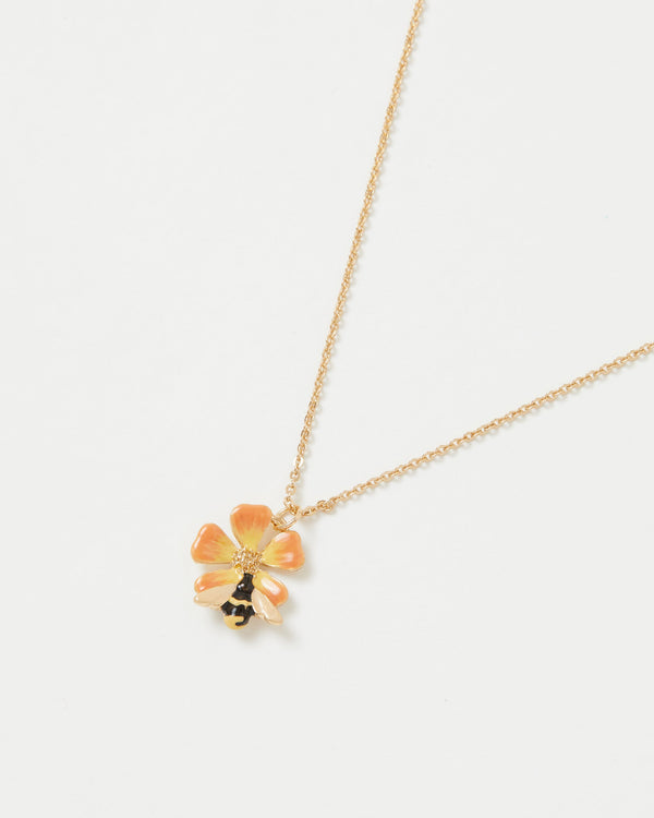 Fable England Enamel Bloom & Bee Short Necklace